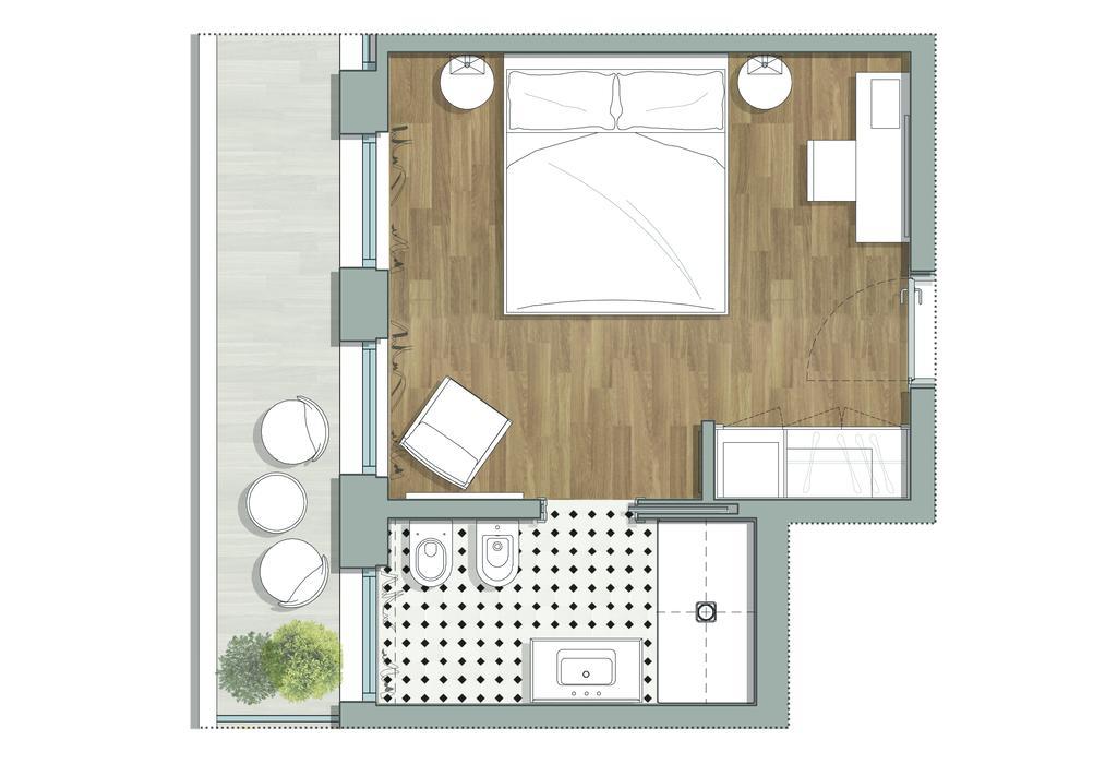 Grande Chambre Double avec Balcon - Vue sur Ville